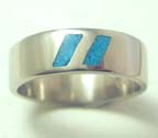 two blue stripes wedding ring