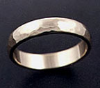 domed and hammered wedding band